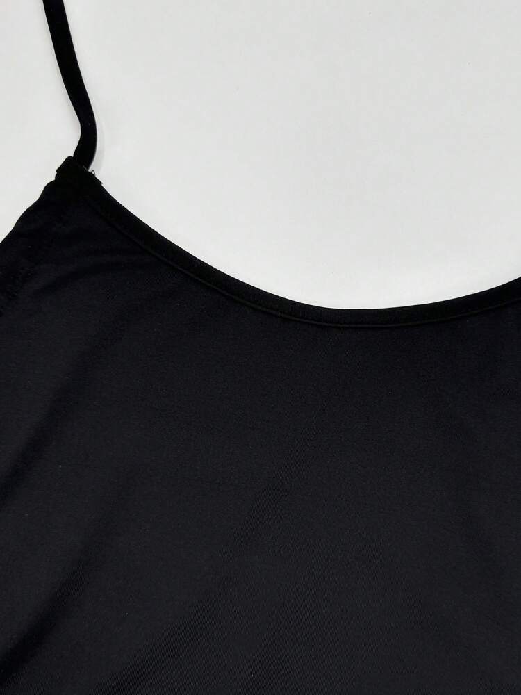 Women's Summer Solid Color Hollow Back Mermaid Style Short Cami Dress Elegant Casual Outfit Vacation Party Beachwear For Ladies