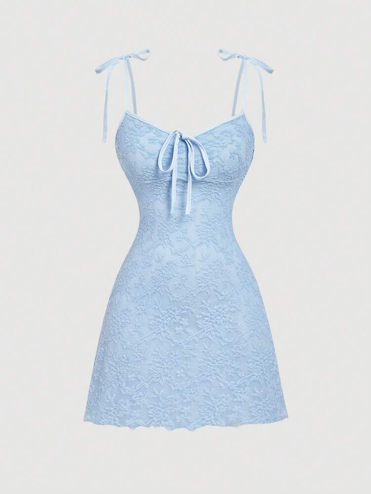 Women's Jacquard Apricot A Line Dress Ruched Bust Tie Bow Shoulder Adjustable Waist Elegant Summer Vacation Party Festival Boho Style