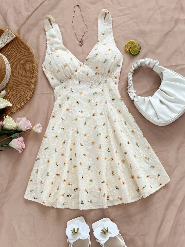 Women's Pink Chiffon Floral Print Mini Dress Spaghetti Strap Open Back Bowknot Waist A Line Style Romantic Boho Summer Vacation Outfit